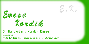 emese kordik business card